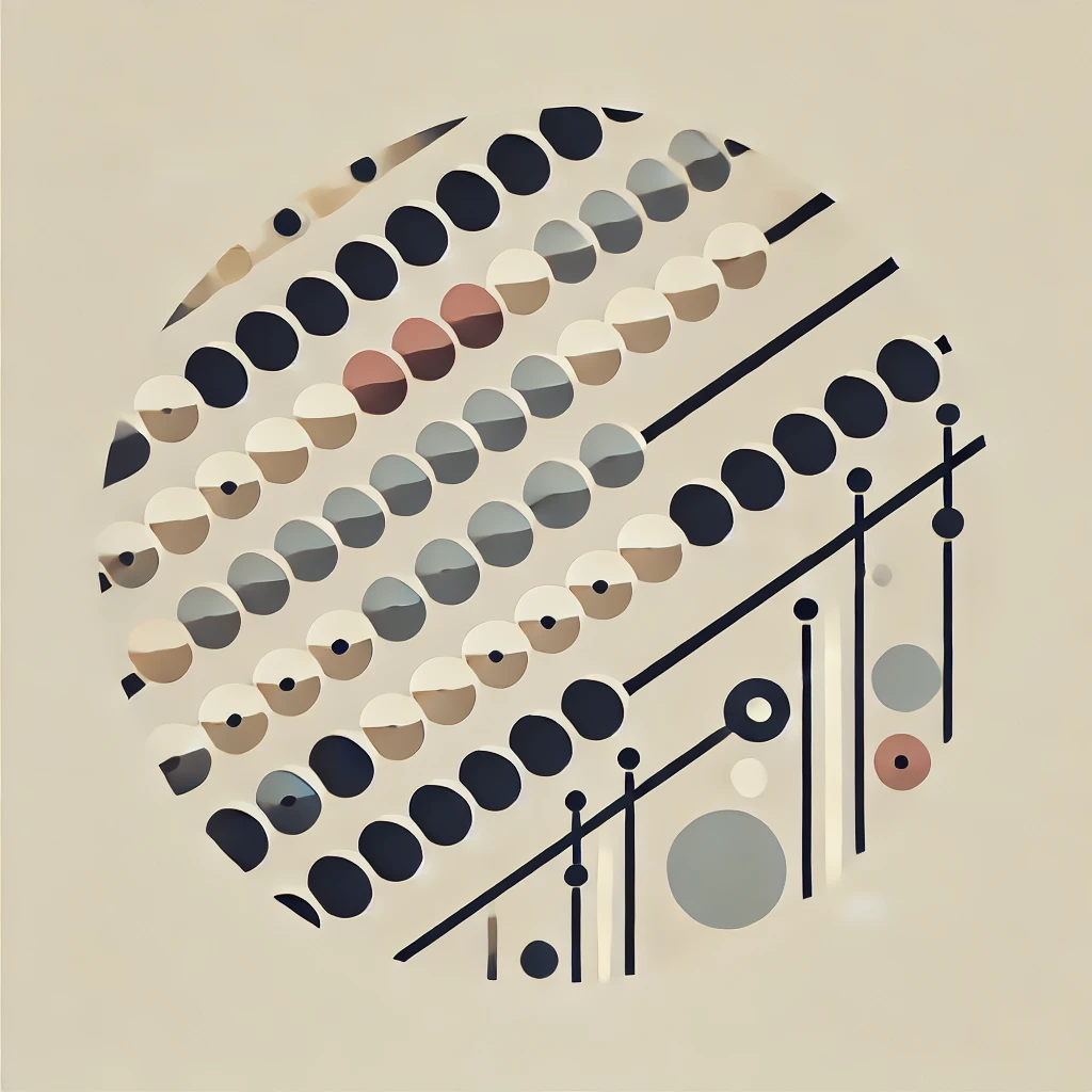 Abstract art showing the concept of Abacus calculators