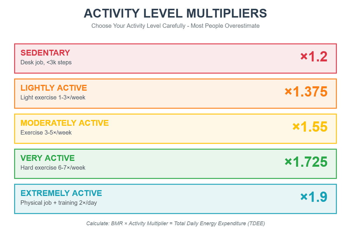 Calorie Activity Level Multipliers